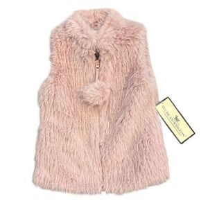 New Girls American Widgeon Pink Size 7 Fur Vest